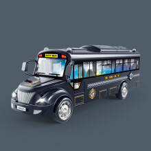 (Black) Plastic Public Bus Playset With Sound And Light Function Model Kids Simulation