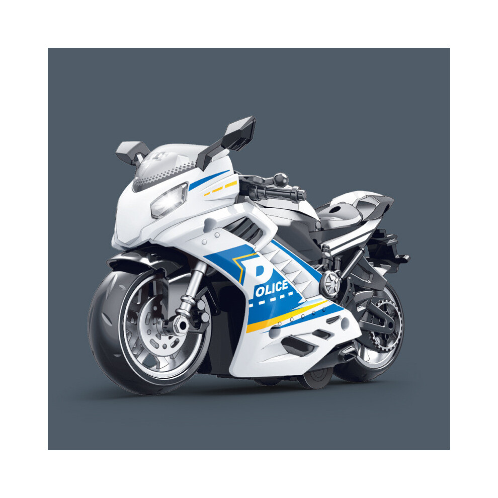 (Stylef) Motorcycle Police Patrol Children Inertia Toy Car With Sound And Functions Light