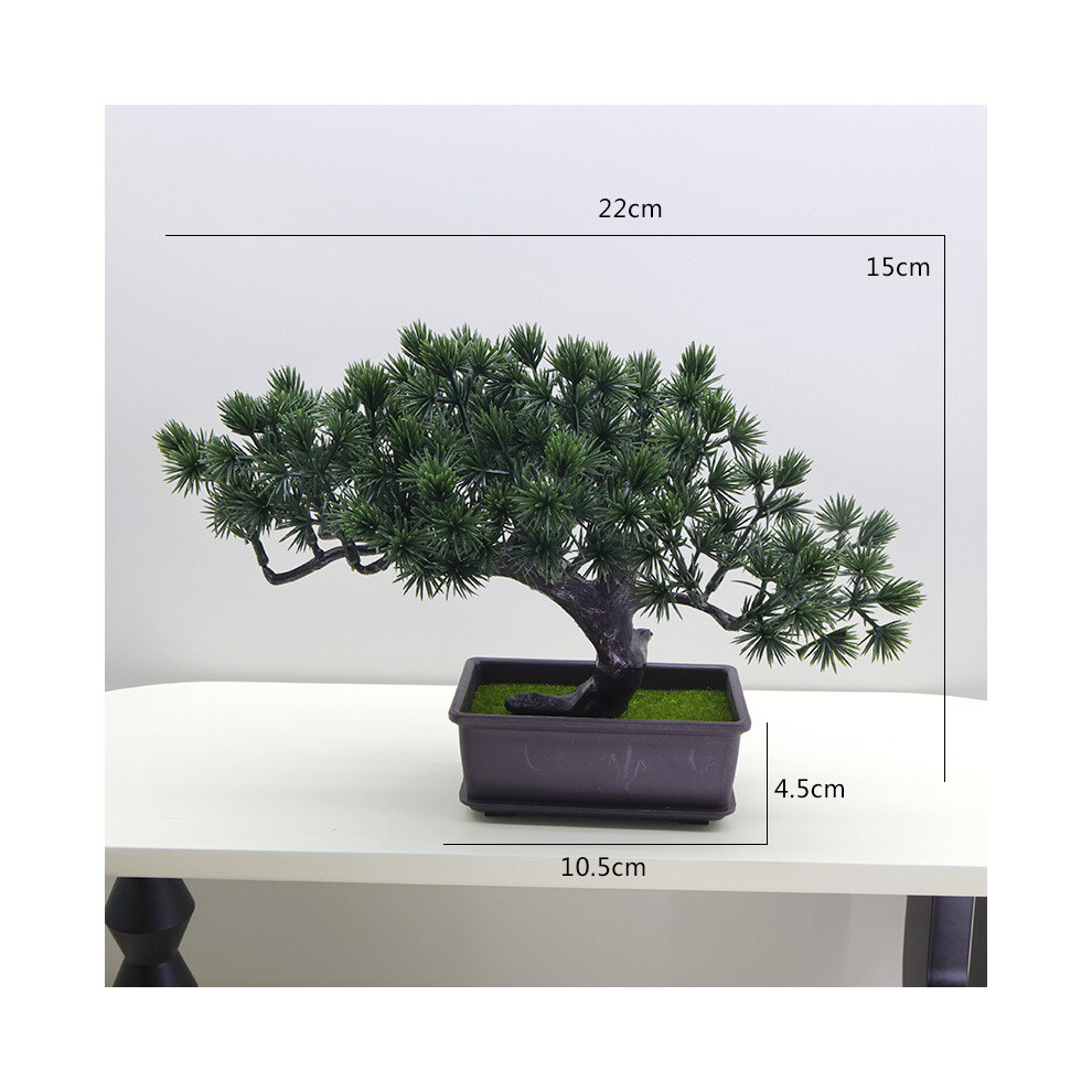 (Dark Green) Bungeana Pinus Zucc Artificial Bonsai Potted Plant For Projects Decor Home-image-OPC-PHQBB7Q-NEW