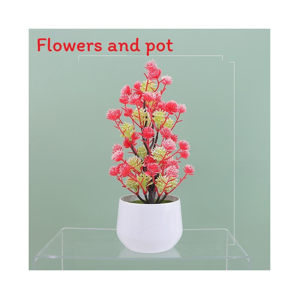 (Red) Camellia Multicolor Simulation Japomica Artificial Flower Plant Green Bonsai-image-OPC-PHQBB9Z-NEW