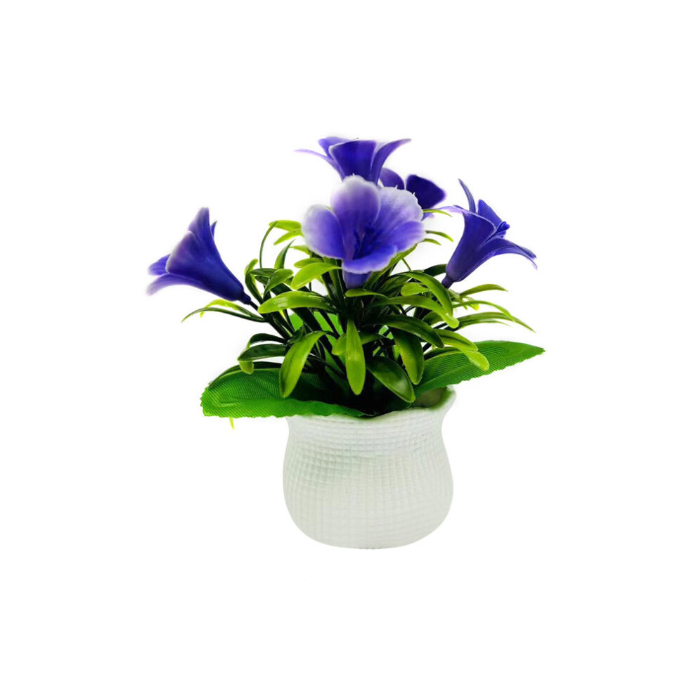(Purple Blue) Artificial Green Lily Plant Potted Plant For Office Workspace And Room Living-image-OPC-PHQBC9R-NEW