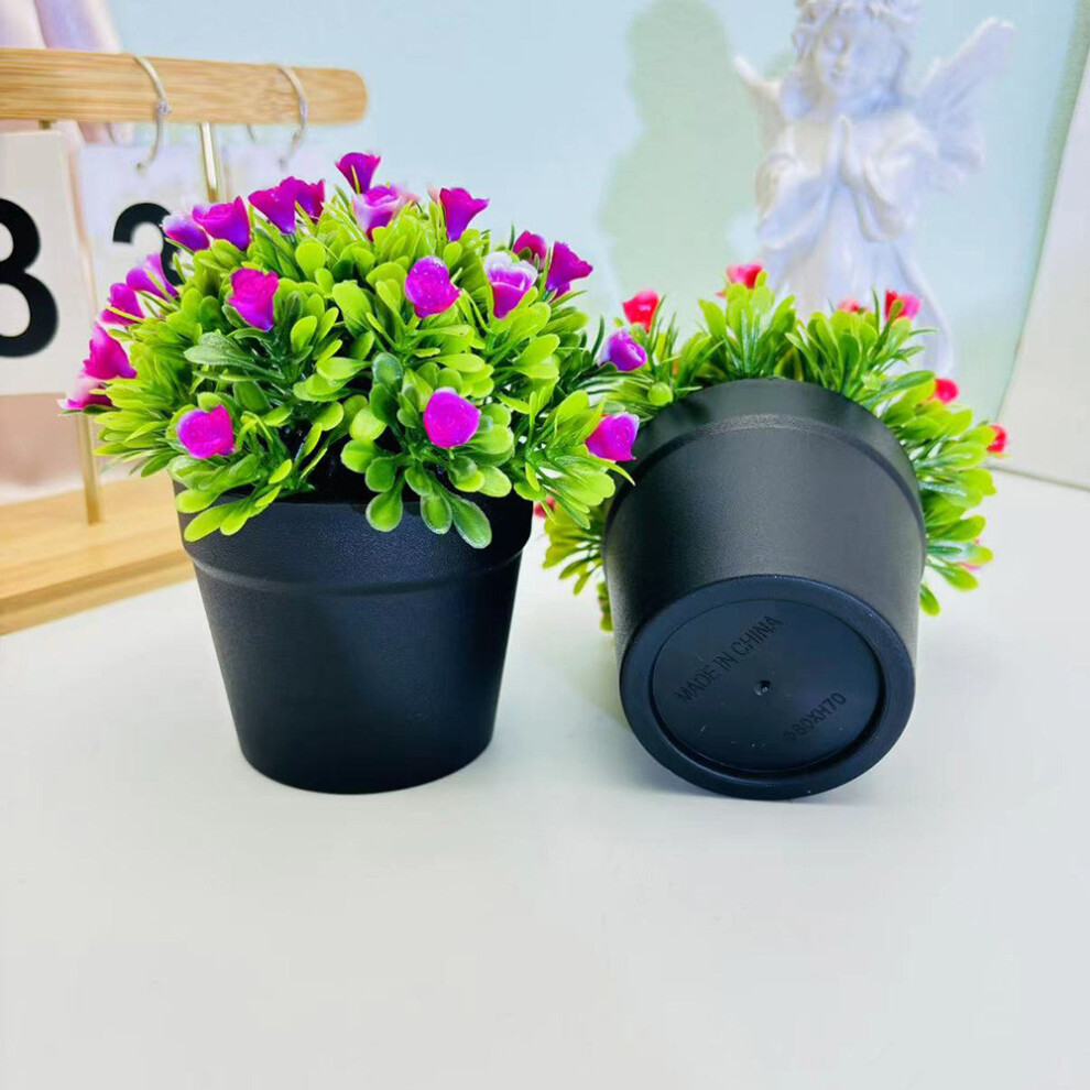 (Crimson) Faux Flower Rose Ball Greenery For Wedding Decor Home Office Tabletop Display-image-OPC-PHQBCVC-NEW