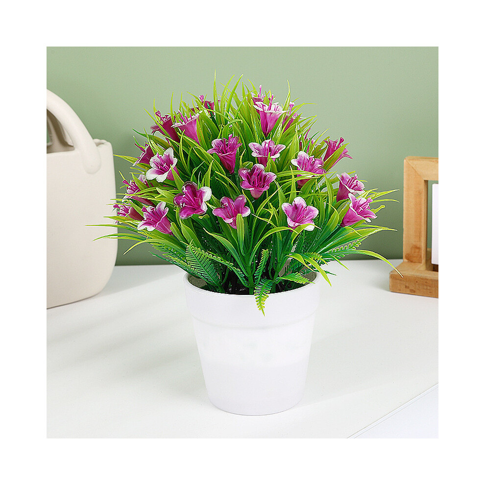 (Violet Red) Green Artificial Lily Plant With Realistic Look For Living Room And Gift Use-image-OPC-PHQBDJT-NEW
