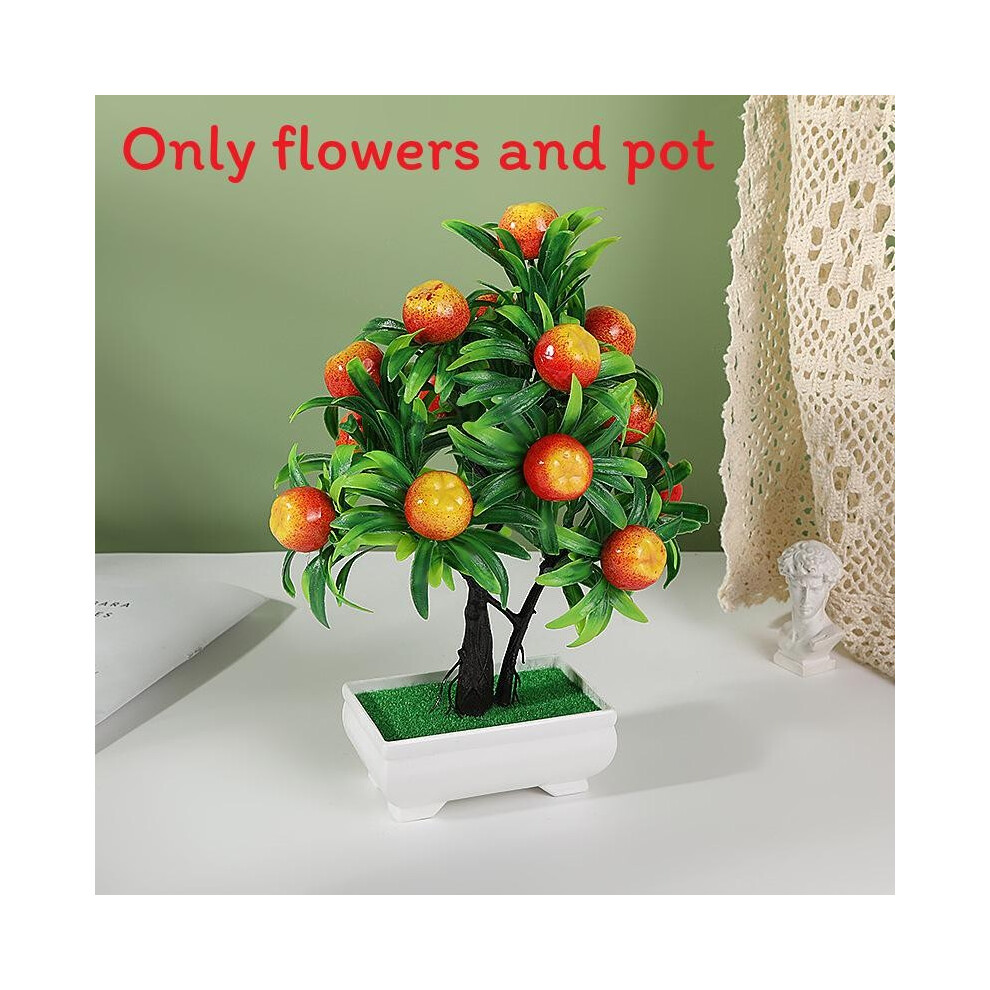 (Apple) Apple Simulated Lemon Peach Orange Pomegranate Tree Plant Artificial Potted-image-OPC-PHQBDMT-NEW