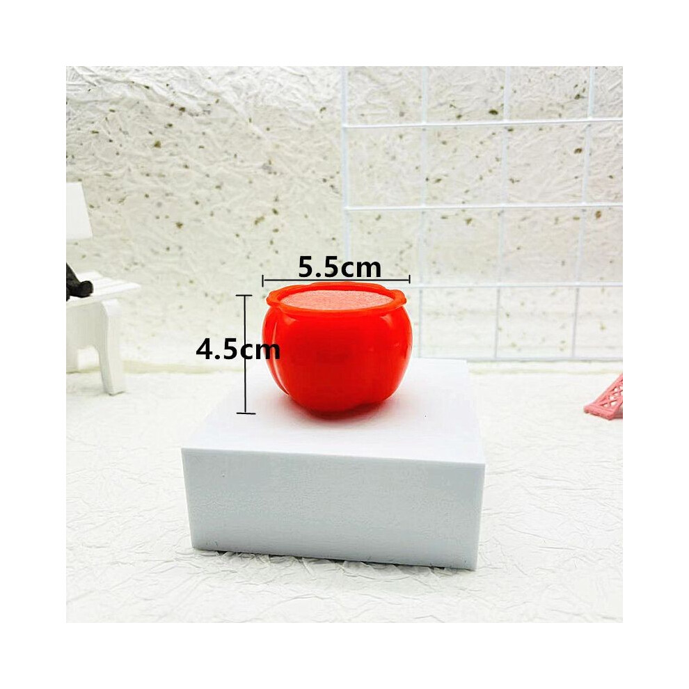(Red Pumpkin, 5.5cm) Miniature Decorative Plastic Plant Pot For Gift Desk Accessories And Car-image-OPC-PHQBDTB-NEW