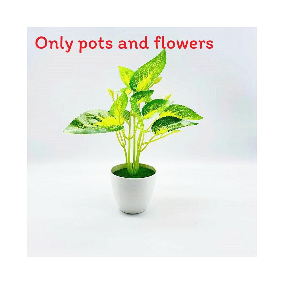 (Yellow ) Artificial Aureum Epipremnum Perilla Frutescens Potted Plant For Indoor Decor-image-OPC-PHQBGM7-NEW