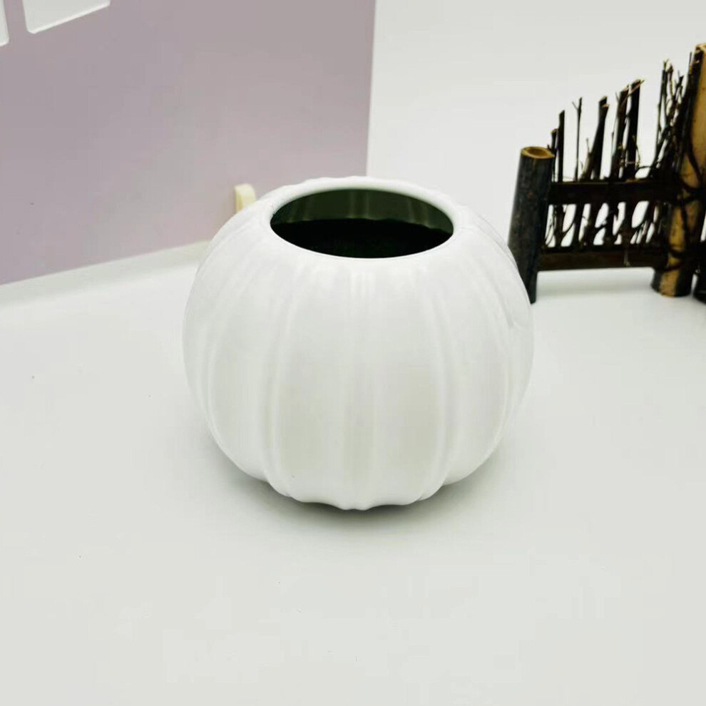 (White Foam) Pumpkin Plastic Shaped Flower Pots Flower Shops Potted Gardening Decorations-image-OPC-PHQBGSZ-NEW