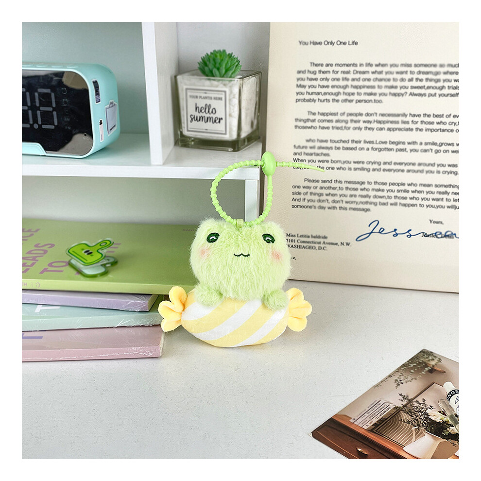 (Frog) Soft Animal Candy Cartoon Plush Toy Rabbit Keychain Backpack Pendant Decoration-image-OPC-PHQBJQX-NEW