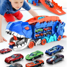 Car Dinosaur Truck Transport Carrier With12 Pull Back Dino Car Toy For Kids Gift