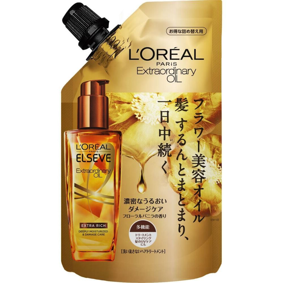 Nippon L'oreal Co. L'oreal Paris L'oreal Paris Elseve Extraordinary Oil Extraordinarily Rich Finish Refill 90ml L'oreal El-save Out-bath Treatments Ap