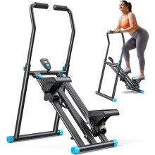 (Black) MERACH Upgraded Stair Stepper Exercise Machine for Home Gym, Compact Foldable Vertical Stair Climber with Adjustable 3 Level Resistance