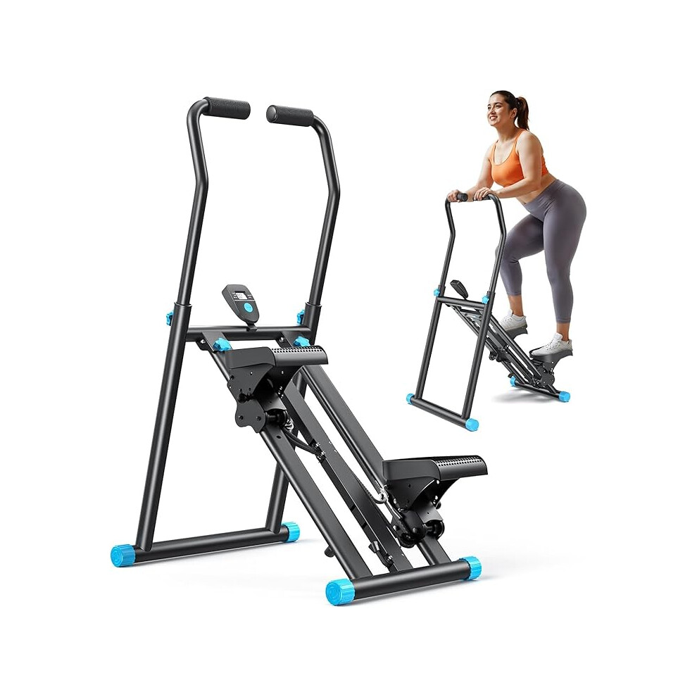 Merach (Black) Upgraded Stair Stepper Exercise Machine For Home Gym, Compact Foldable Vertical Stair Climber With Adjustable 3 Level Resistance Black