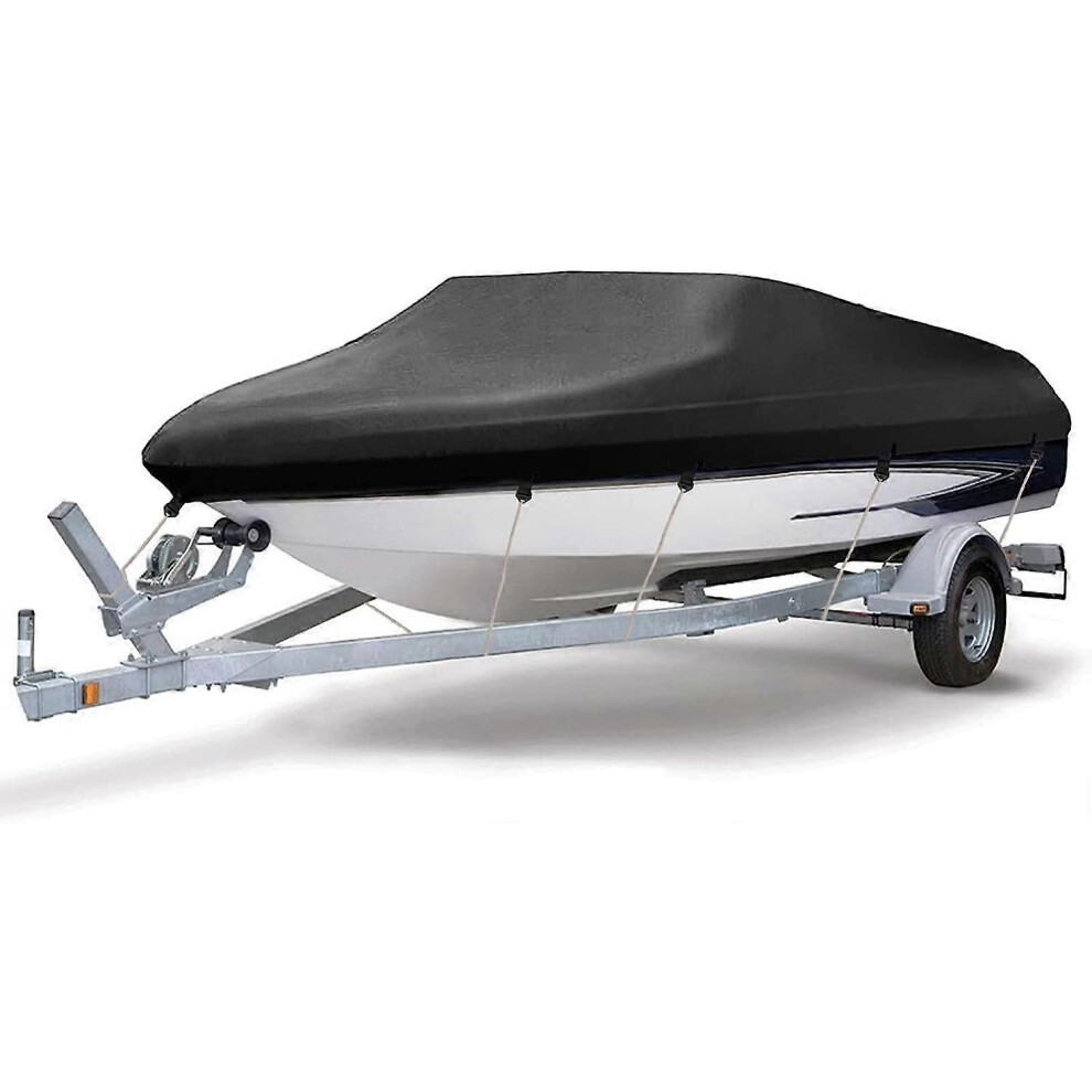 (As show, One size) 210D 11-13FT Waterproof Boat Cover (2 Sets)