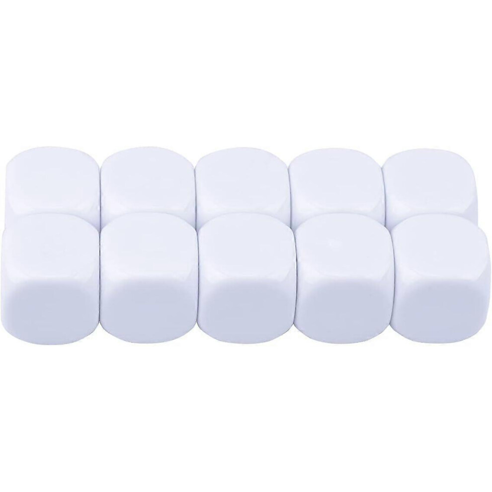 (As Show, One Size) 22Mm Rounded Blank Six Sided Dice Teaching Created Sesources Game Teaching Plastic Cubes Four Colors Choiceable White