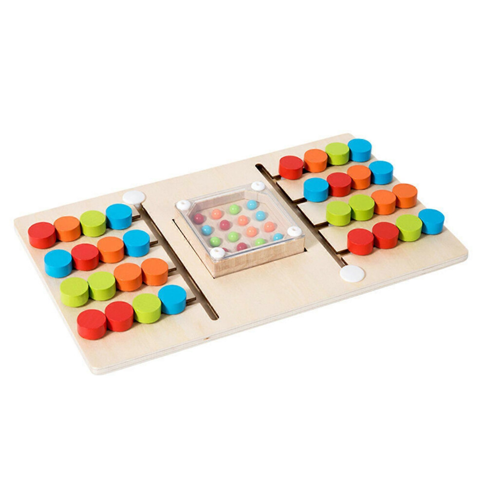 (As Show, One Size) Wooden Puzzle Walking Labyrinths Jigsaw Color Sorting Puzzle Game Toy Kids Logical Thinking Sensory Development Toy 7683012669422