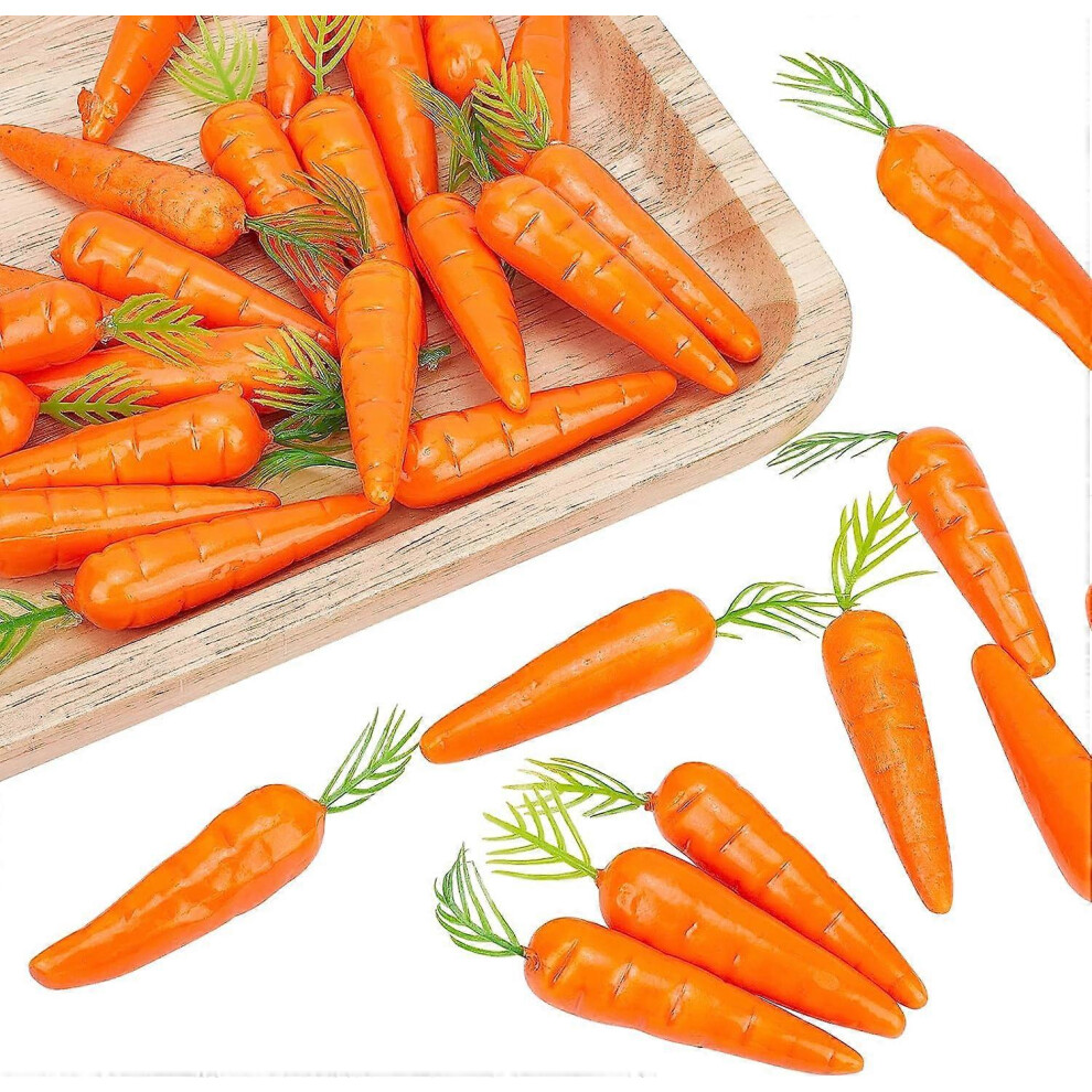 (As show, One size) 30 Pcs Mini 8cm Realistic Artificial Carrots Fake Fruit Realistic Carrots Simulation Foam Pomegranate for Flower Arrangements Halloween Christmas Home