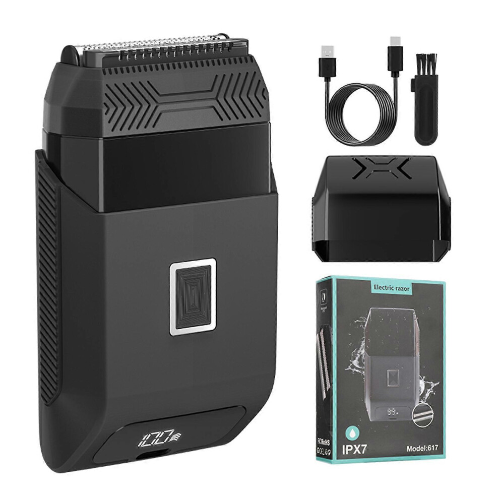 (As Show, One Size) Portable Electric Shaver Quiet Small Travel Trimmer With Digital Display Efficient Shaving Tool Travel Shaver For Men 7683012669705