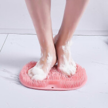 (As show, One size) Pink Shower Foot Scrubber 2 Pack, Shower Foot Massager Brush with Non-Slip Soft Bristles for Perfectly Clean Feet Care, Improve Blood Circulation and