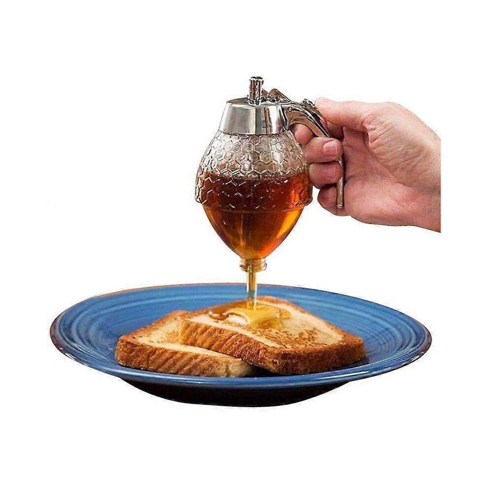 (As show, One size) Honey Syrup Dispenser, 200ML Honey Dispenser Container Acrylic Storage Jar No Drip, Moderate Flow, BPA Free