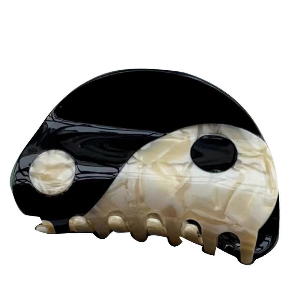 (Black, One Size) Semicircle Tai For Chi Hair Clips Acetate Yin Yang Hair Claws Non Slip Hair Clips Strong Hold Barrettes Trendy Headwear Black 7683012689253