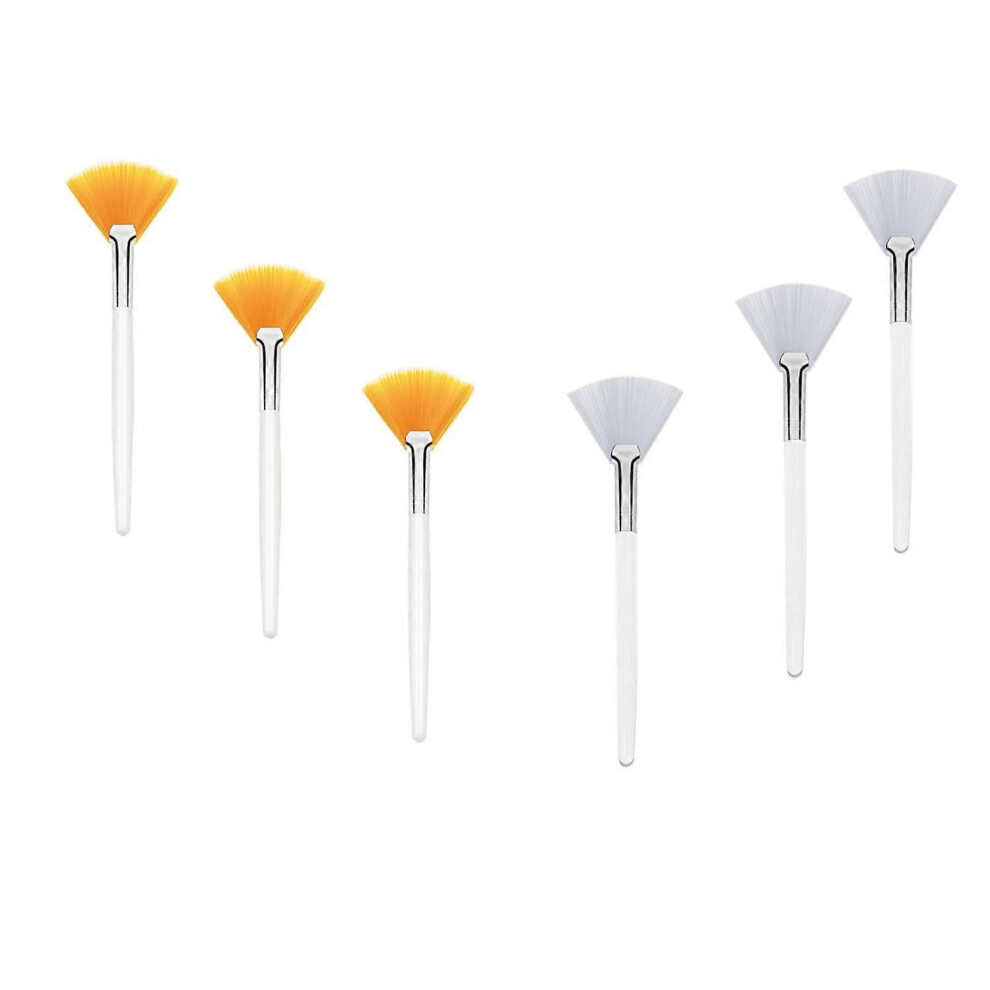 (As show, One size) Mask brushes, 6 pcs (white, orange)