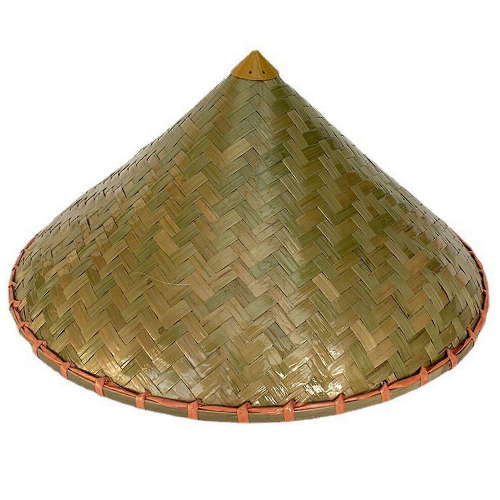 (Diameter 42Cm, One Size) Oriental Bamboo Hat For Women Men Sun Protective Conical Hat Breathable Wide Brimmed Bamboowoven Cap Cosplay Coolie Cap 7683012689208