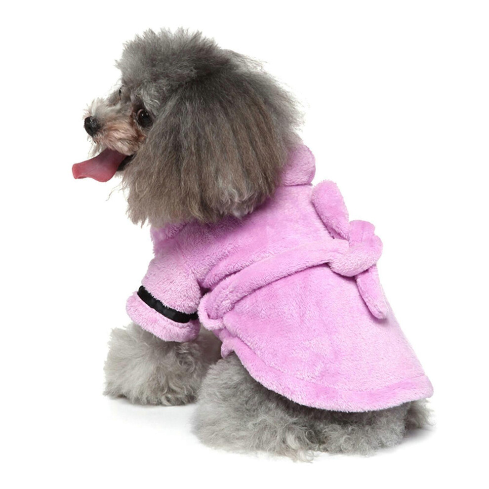 (L, Armygreen) Dog Pet Bathrobe Warm Dog Clothing Soft Puppy Pajama Quick Drying Super Absorbent Keep Your Puppy Comfort All Night- Purple S 7683012677373