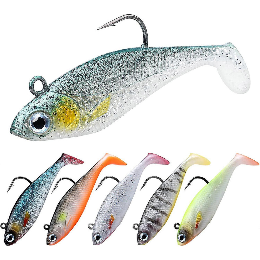 (As show, One size) Soft Lures for Carp Pike Trout Ba Fishing Plugbait with BKK or VMC Ultra Sharp Hooks, Japanese Formula, Predator Fishing Lure for