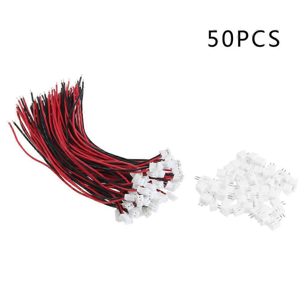 (As Show, One Size) 50 Sets Mini Micro Jst 2.0 Ph 2 Pin Connector Plug With Wires Cables 15Cm/5.9In White 7683012673610