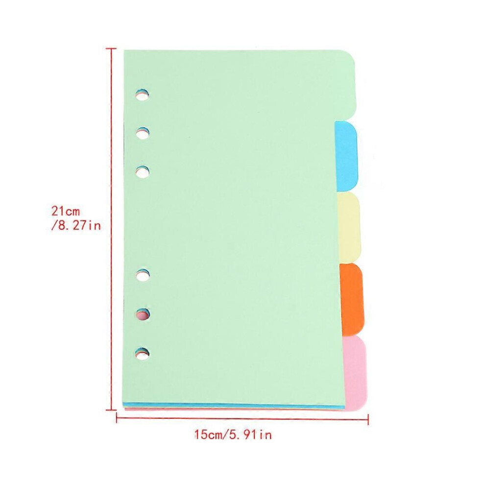(A5, One Size) 5Pcs Refills 6 Hole Blank Colorful Paper For A5 A6 Loose Leaf Binder Notebook A5 7683012671623