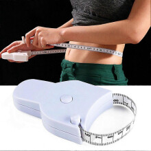 (As show, One size) Portable Accurate Tape Measure , Tools Tape Measures , Tools 150cm / 60in White Tape Measures With Retractable Handle Ruler For Body Fitness Measuring