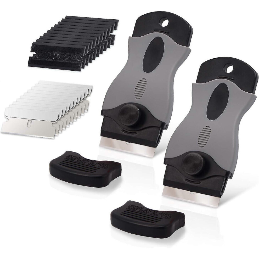 (As show, One size) 1PCS Grattoir Plaque Vitrocramique avec 10 raclettes de en Plastique +10 pice Lames Mtallique, Grattoir vitrocramique pour enlever