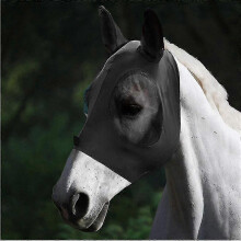 (As show, One size) Masque noir pour chevaux Masque volant pour chevaux Masque anti-moustiques pour chevaux