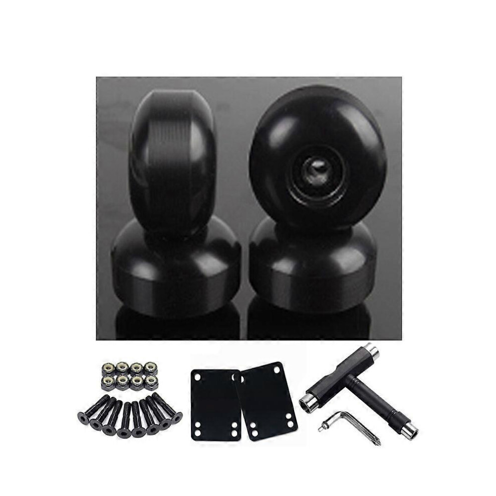 (As show, One size) 4 Pieces (Black) Skateboard Wheels 52mm 95A, PU Resilience 80% Replacement Casters with ABEC-9 608 RS Ball Bearings for Skateboard Skateboards Roller