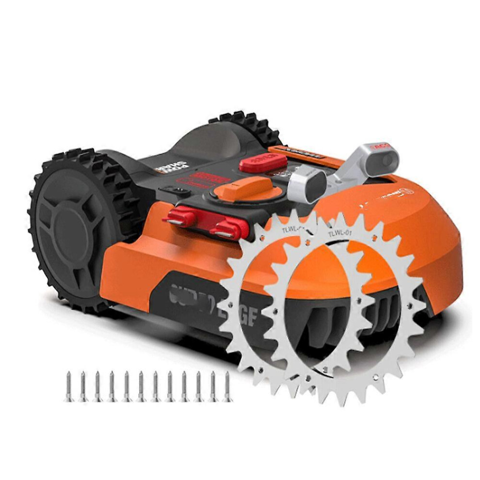 (As show, One size) 2 x Premium Stainless Steel Spikes for Worx S/M Model,2X Stainless Steel Screw Spikes Traction Enhancer,Robotic Lawn Mowers Wheel Size 205mm