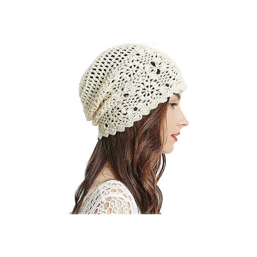 (As show, One size) Spring Autumn Beanies Women's Handmade Crochet Slouchy Beanie