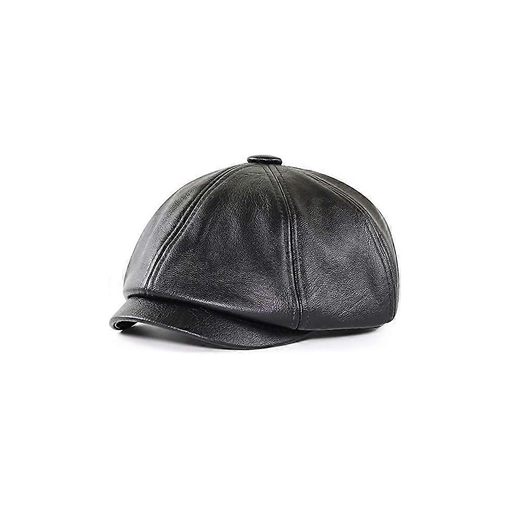 (As show, One size) Men Beret Hat Gatsby Flat Leather Newsboy Caps