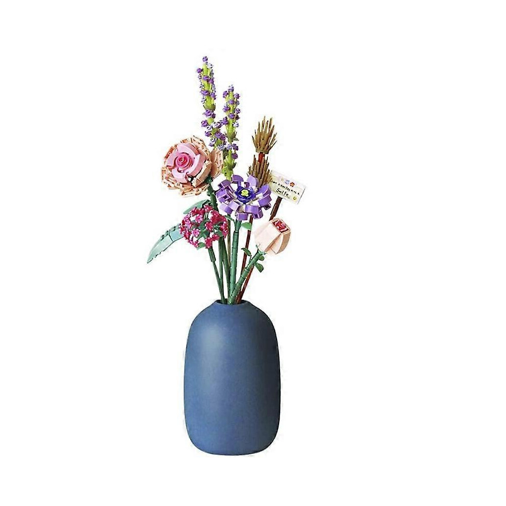(As show, One size) (No Vase)Flower Bouquet Building Block, 547 Pieces Artificial Flowers Bouquet Building Blocks, Compatible with 10280 Expert Flower