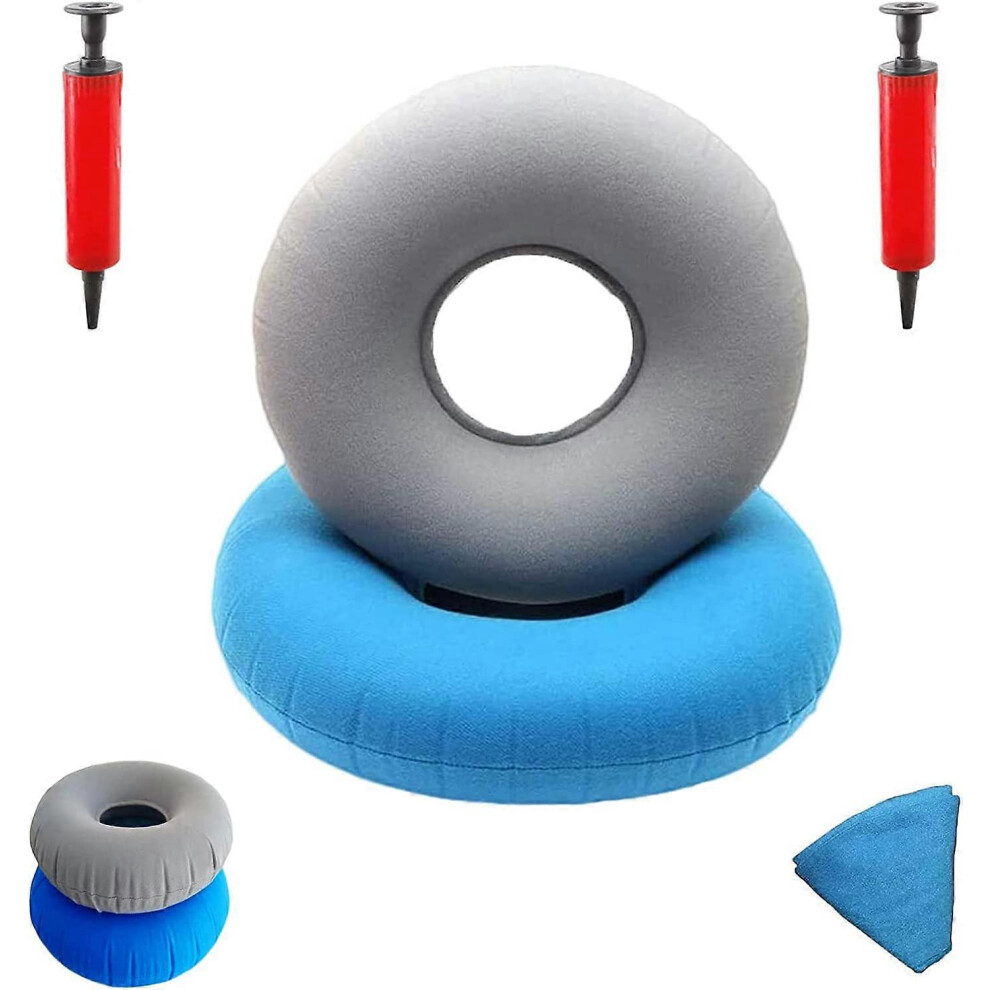 (As show, One size) 2 Pieces Inflatable Hemorrhoid Ring Seat, Hemorrhoid Cushion Inflatable Ring Donut Hemorrhoid Cushion Inflatable Ring Seat Cushion In Home Office Car