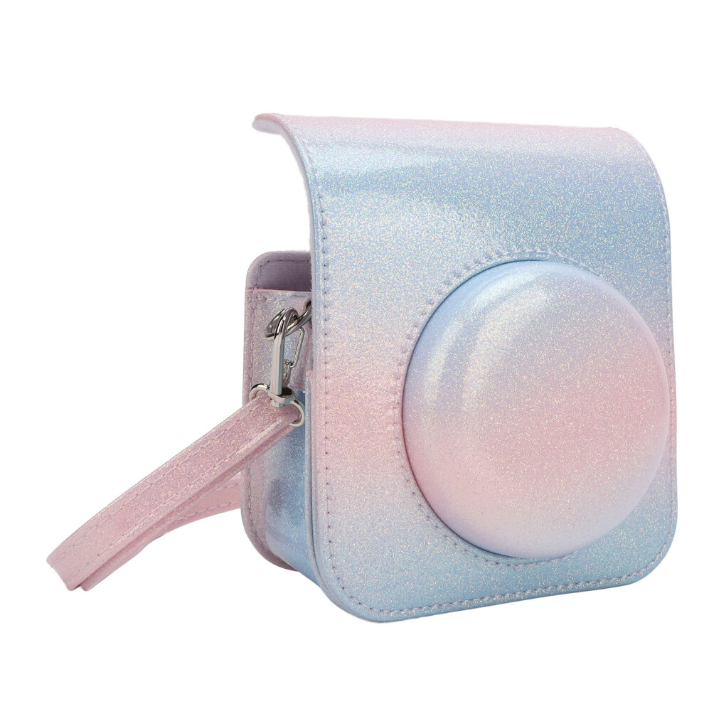 Instant Camera Case Rainproof Scratch Proof Pu Leather Camera Protective Bag With Shoulder Strap For Mini 12 Blue/Pink 4911313695004