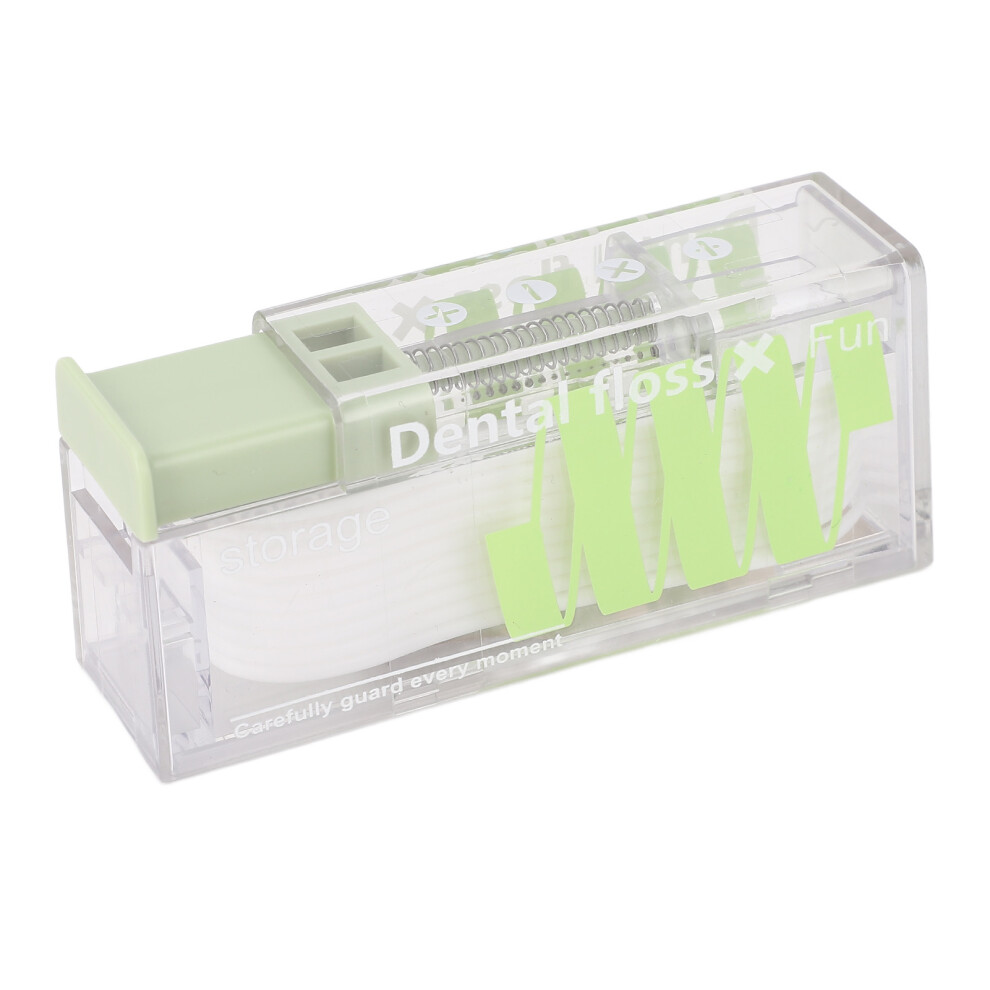 Green Dental Floss Dispenser Auto Popping Small Portable Floss Pick Case With 10 Flosses For Travel Hotel Matcha