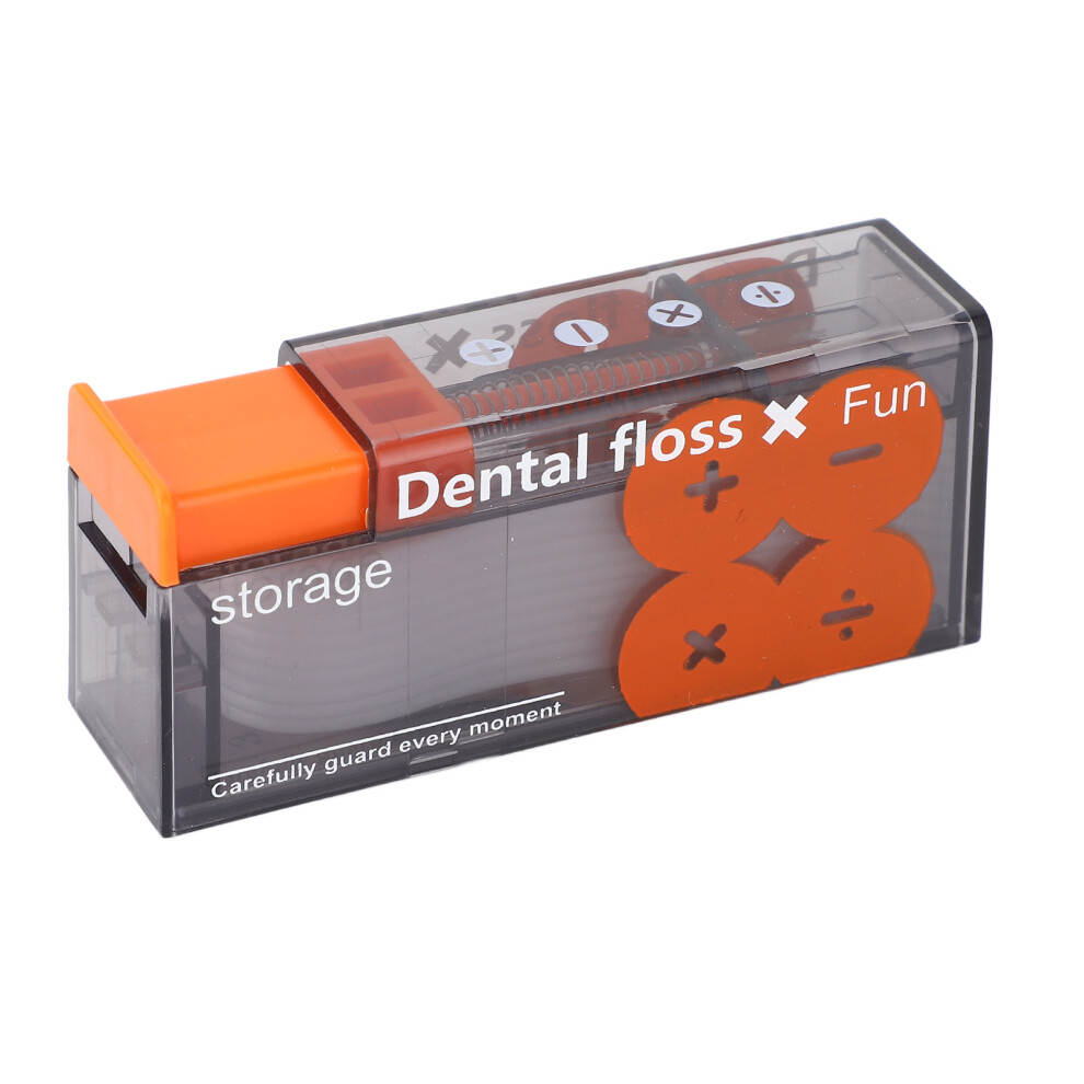 Black/Orange Dental Floss Dispenser Auto Popping Small Portable Floss Pick Case With 10 Flosses For Travel Hotel