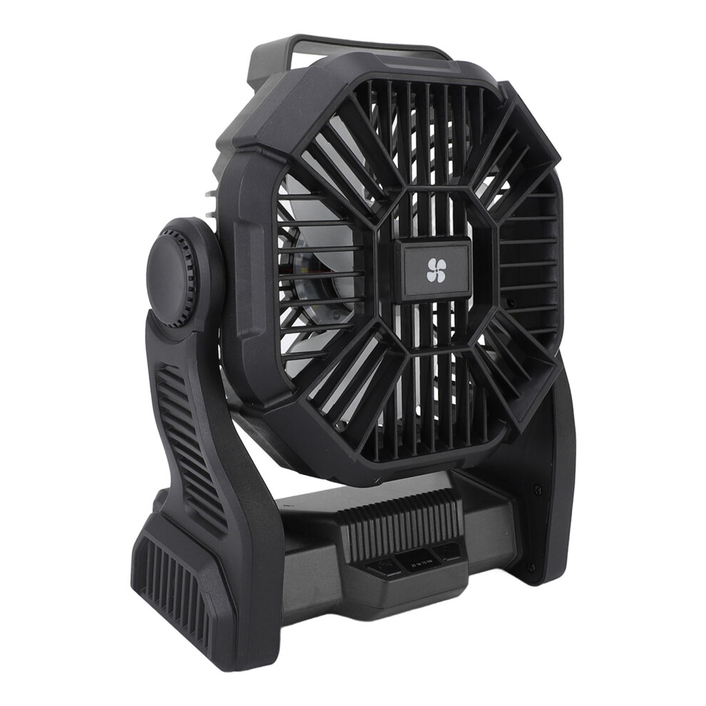 Outdoor Camping Fan Professional Efficient USB Rechargeable Tent Fan Camping Fan with LED Lantern for Camping Outdoor Black