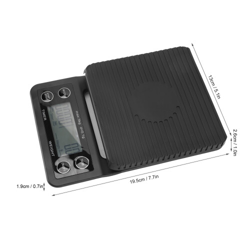 Digitale Kaffeewaage mit Timer, 13x19.5cm, Tara 1