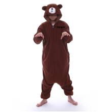 (S) New Arrival XXL Adult Zipper Bear Kigurumi Onesies Pajamas Cartoon Christmas Halloween Party Jumpsuits Homewear