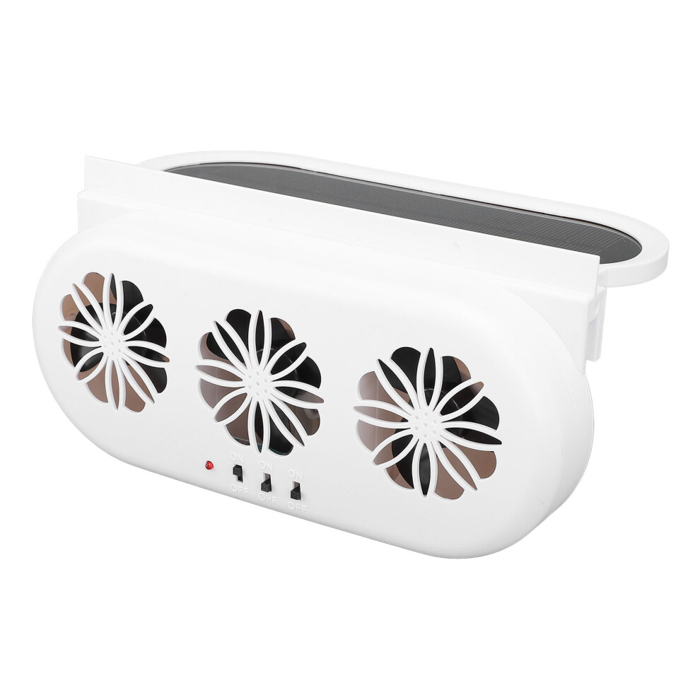 Solar Powered Car Exhaust Fan 5000Rpm Air Circulation Vehicle Cooling Vent Fan With Usb Interface White 4361313711967