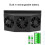 Auto-Abluftventilator Solar 3-Lüfter 2400mAh Schwarz 26,03 oz 9