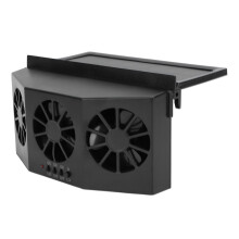 Auto-Abluftventilator Solar 3-Lüfter 2400mAh Schwarz 26,03 oz