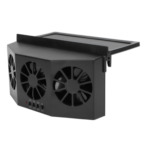 Auto-Abluftventilator Solar 3-Lüfter 2400mAh Schwarz 26,03 oz