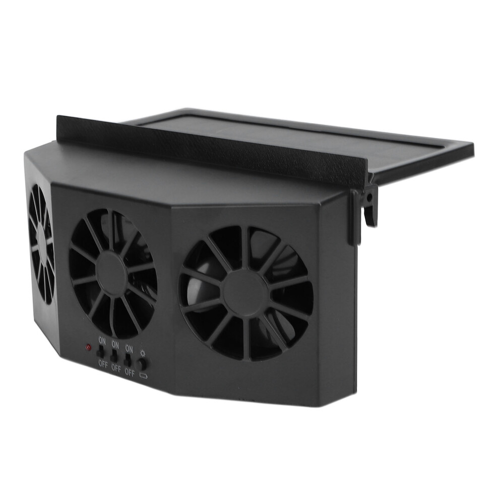 Car Exhaust Fan Solar Powered 3 Fans Ventilation Cooling Odor And Humidity Removal Auto Ventilator Black 4151313716334